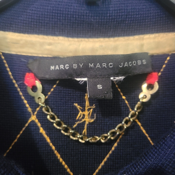 Marc by Marc Jacobs Gold Sequin Navy Button Jacket - Picture 5 of 9